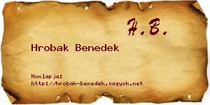 Hrobak Benedek névjegykártya