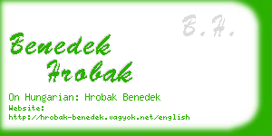 benedek hrobak business card